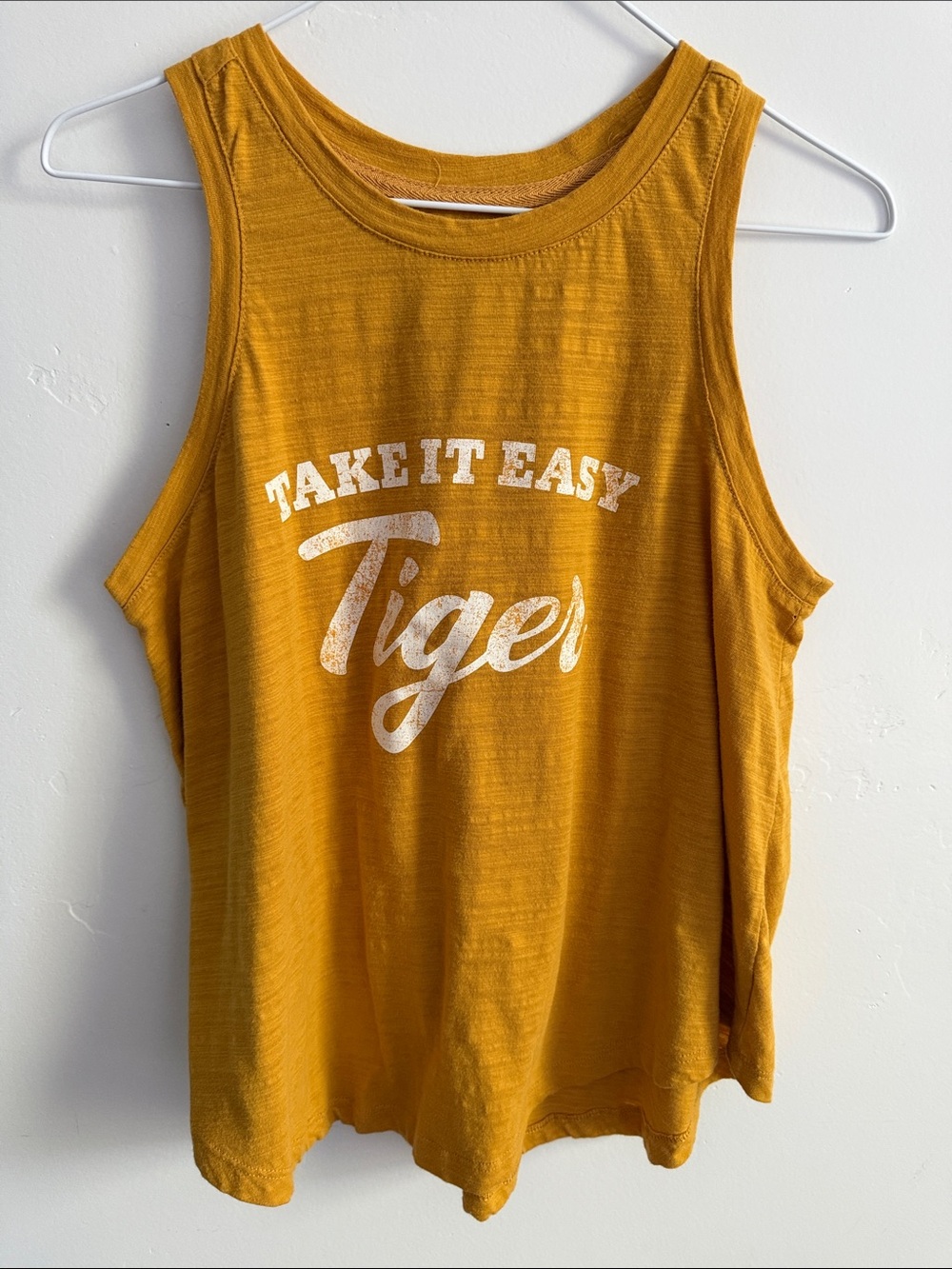 Secret Treasures Mustard Yellow 'Take It Easy Tiger' Tank
